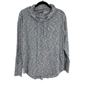 prAna Frieda Activewear Pullover Top Women's Size‎ M Gray Cowl Neck Pouch Pocket